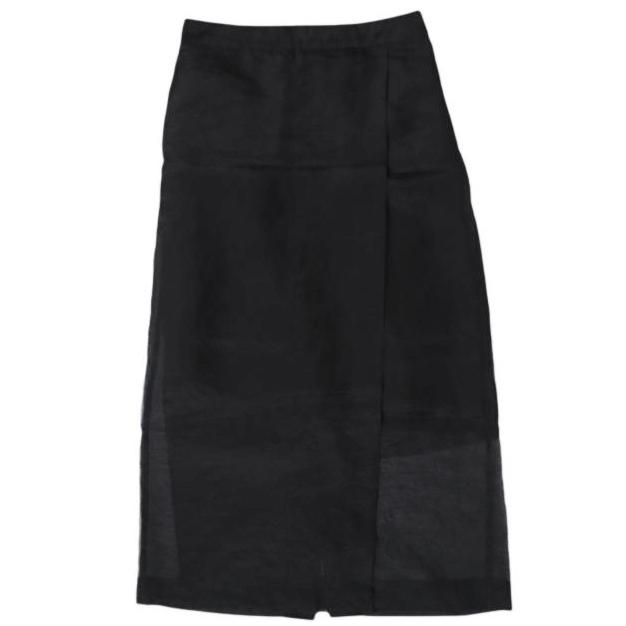 SACRA サクラ 24AW ORGANDY WRAP SKIRT オーガンジーラップスカート 124627121 38 BLACK ボトムス g27416 | 