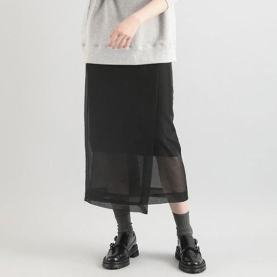 SACRA サクラ 24AW ORGANDY WRAP SKIRT オーガンジーラップスカート 124627121 38 BLACK ボトムス g27416 |  | 02