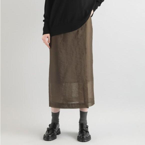 SACRA サクラ 24AW ORGANDY WRAP SKIRT オーガンジーラップスカート 124627121 38 KHAKI ボトムス g27417 |  | 02