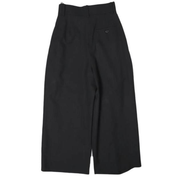 LOEWE ロエベ 24AW イタリア製 Cropped Wrap Trousers クロップドラップパンツ S540Y04XIH 36 BLACK タック ワイド スラックス ボトムス |  | 01