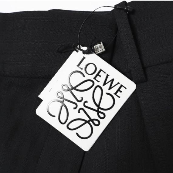LOEWE ロエベ 24AW イタリア製 Cropped Wrap Trousers クロップドラップパンツ S540Y04XIH 36 BLACK タック ワイド スラックス ボトムス |  | 03