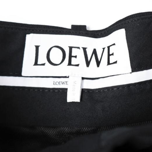 LOEWE ロエベ 24AW イタリア製 Cropped Wrap Trousers クロップドラップパンツ S540Y04XIH 36 BLACK タック ワイド スラックス ボトムス |  | 04