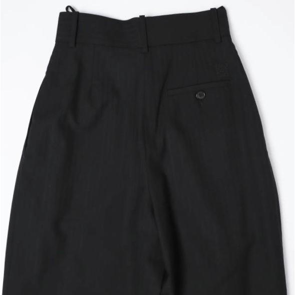LOEWE ロエベ 24AW イタリア製 Cropped Wrap Trousers クロップドラップパンツ S540Y04XIH 36 BLACK タック ワイド スラックス ボトムス |  | 07