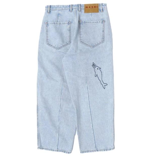 MARNI マルニ 23SS イタリア製 刺繍 ボーイフレンドデニムパンツ Embroidered Denim PAJDV05MS0 USCU83 38 Indigo 定価121,000円 ジーンズ |  | 01
