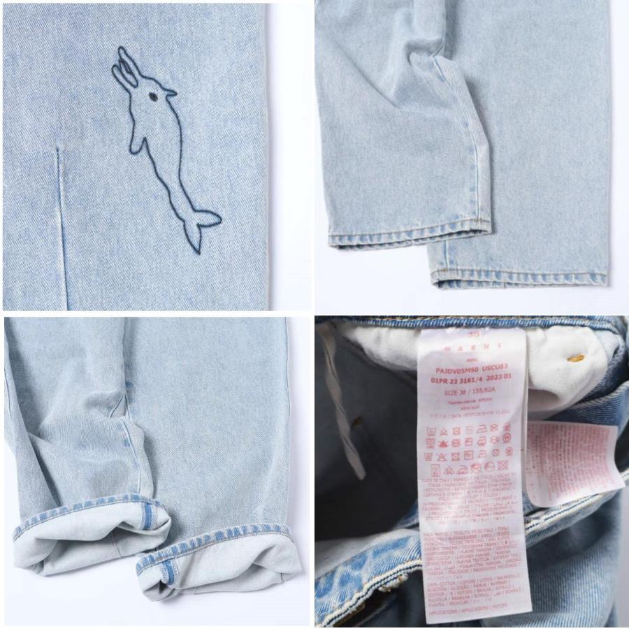 MARNI マルニ 23SS イタリア製 刺繍 ボーイフレンドデニムパンツ Embroidered Denim PAJDV05MS0 USCU83 38 Indigo 定価121,000円 ジーンズ |  | 09
