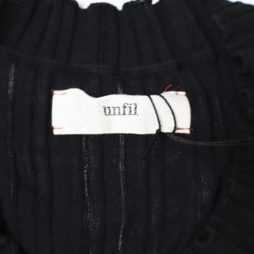 unfil アンフィル high twist cotton ribbed-knit sleeveless top リブニットスリーブレストップ WOSP-UW132 1 BLACK ノースリーブ ニット |  | 03