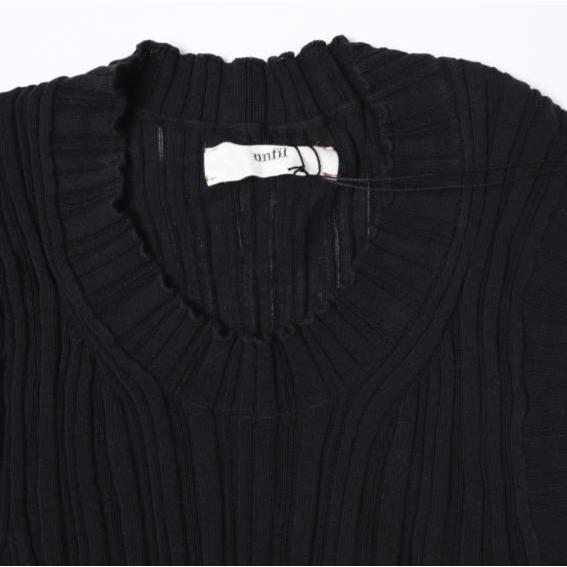 unfil アンフィル high twist cotton ribbed-knit sleeveless top リブニットスリーブレストップ WOSP-UW132 1 BLACK ノースリーブ ニット |  | 04
