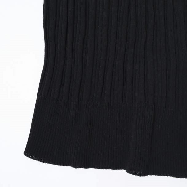 unfil アンフィル high twist cotton ribbed-knit sleeveless top リブニットスリーブレストップ WOSP-UW132 1 BLACK ノースリーブ ニット |  | 06