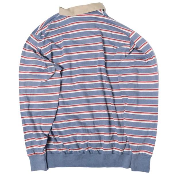 LONDON FOG ロンドンフォグ アメリカ製 ヴィンテージ ボーダーニットロングスリーブポロシャツ XL BLUE 長袖 MADE IN USA トップス g27457 |  | 01