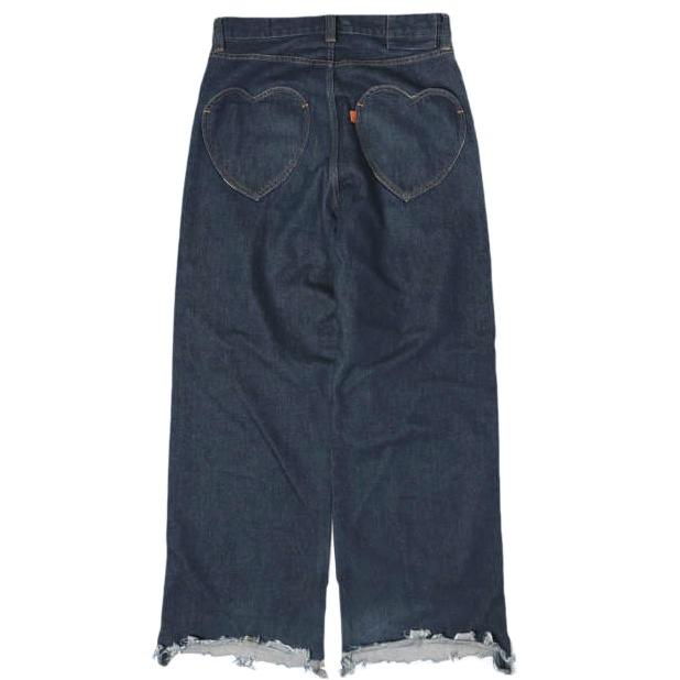 RICE NINE TEN ライスナインテン 日本製 LOVELY JEANS ラブリージーンズ 1 INDIGO ボタンフライ ルーズフィット カットオフ デニム パンツ | 