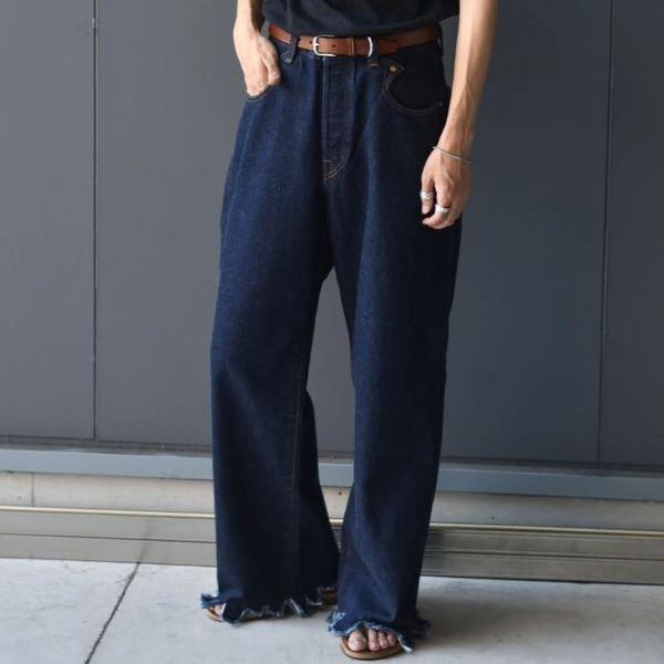 RICE NINE TEN ライスナインテン 日本製 LOVELY JEANS ラブリージーンズ 1 INDIGO ボタンフライ ルーズフィット カットオフ デニム パンツ |  | 02
