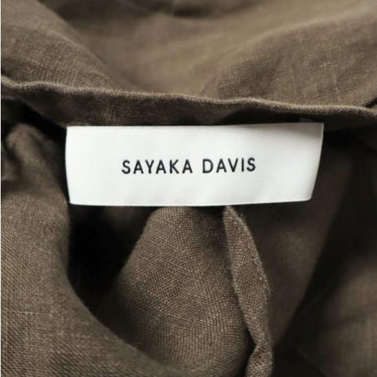 SAYAKADAVIS サヤカデイヴィス 日本製 バックリボンリネンワンピース SDR16-LIC XS BROWN 半袖 定価57,200円 ロング ドレス トップス |  | 02