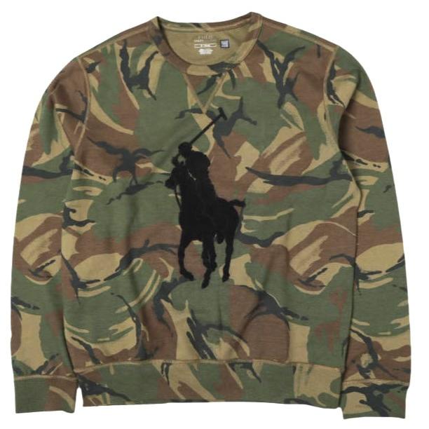 新品 POLO RALPH LAUREN ポロ・ラルフローレン Big Pony Camo Sweatshirt ビッグポニーカモフラージュスウェット M British Elmwood Camo | 