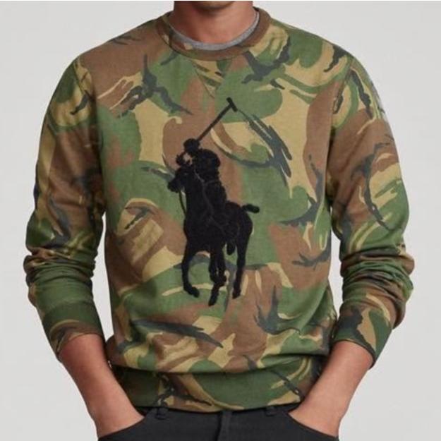 新品 POLO RALPH LAUREN ポロ・ラルフローレン Big Pony Camo Sweatshirt ビッグポニーカモフラージュスウェット M British Elmwood Camo |  | 02