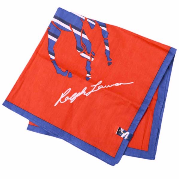POLO RALPH LAUREN ポロ・ラルフローレン ポニープリント コットンバンダナ RED/NAVY スカーフ ハンカチ ストール g27500 |  | 01
