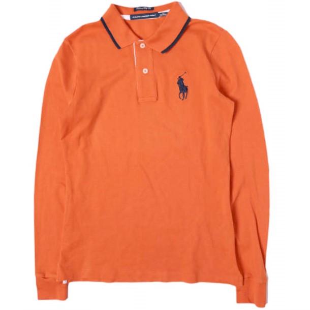 RALPH LAUREN ラルフローレン GOLF ビッグポニー 鹿の子ロングスリーブポロシャツ 0495978LPO XS ORANGE 長袖 トップス g27501 | 