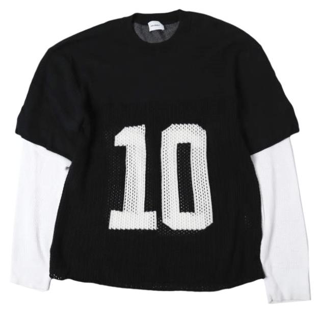 ASKYURSELF アスクユアセルフ Knit Mesh Long Sleeve Jersey レイヤード ニットメッシュロングスリーブジャージ L BLACK セーター 10 | 
