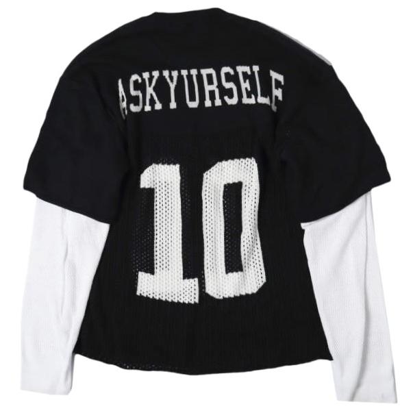 ASKYURSELF アスクユアセルフ Knit Mesh Long Sleeve Jersey レイヤード ニットメッシュロングスリーブジャージ L BLACK セーター 10 |  | 01