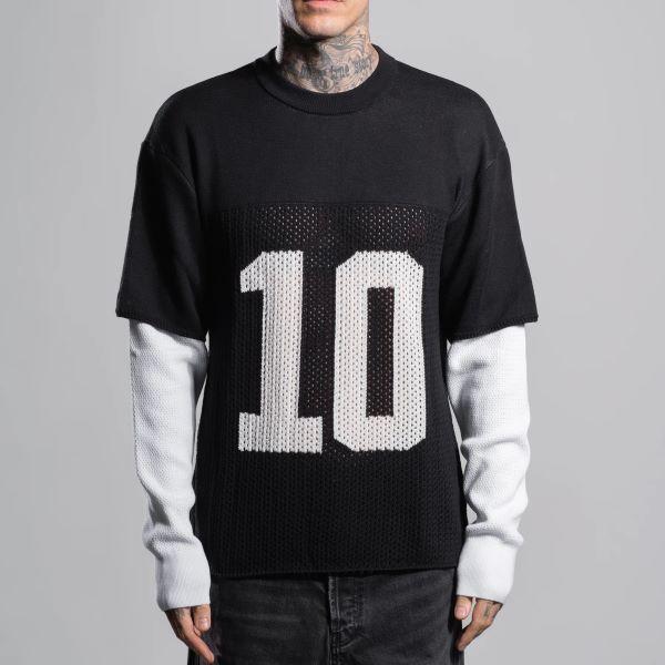 ASKYURSELF アスクユアセルフ Knit Mesh Long Sleeve Jersey レイヤード ニットメッシュロングスリーブジャージ L BLACK セーター 10 |  | 02