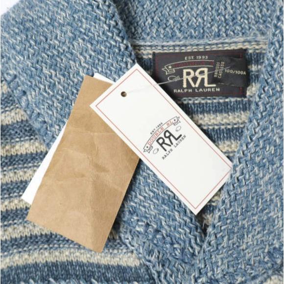 新品 RRL ダブルアールエル 26SS インディゴストライプドコットンリネンカーディガン MNRRSWE16820208 L Double RL 定価154,000円 ニット |  | 03