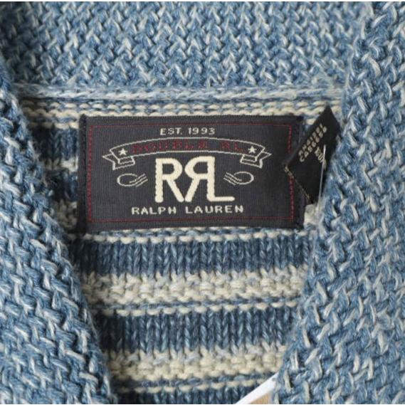 新品 RRL ダブルアールエル 26SS インディゴストライプドコットンリネンカーディガン MNRRSWE16820208 L Double RL 定価154,000円 ニット |  | 04