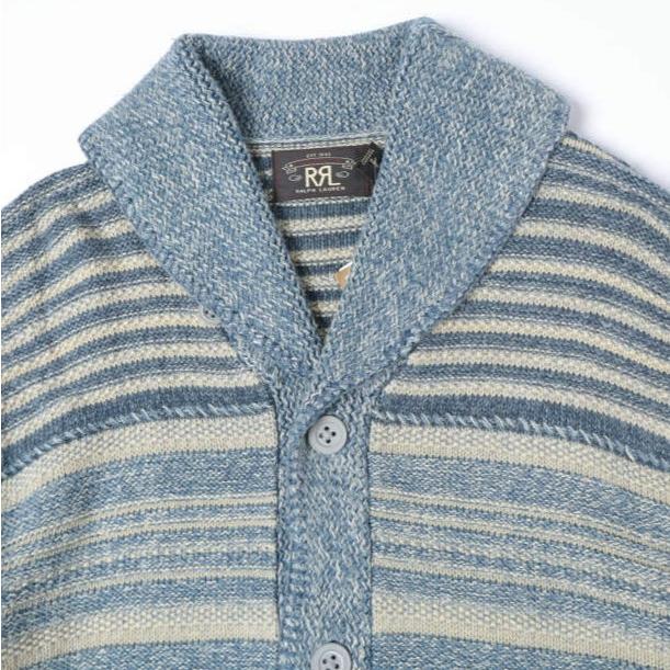 新品 RRL ダブルアールエル 26SS インディゴストライプドコットンリネンカーディガン MNRRSWE16820208 L Double RL 定価154,000円 ニット |  | 05