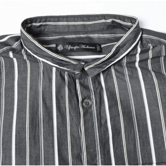 Upscape Audience アップスケープオーディエンス レジメンタルスタンドスモールカラー ハーフスリーブシャツ MADE IN JAPAN AUD6209 M BLK |  | 04