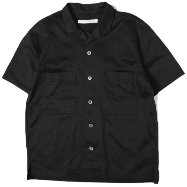 CURLY カーリー 日本製 T/Cジャージ オープンカラーシャツ 2(M) BLACK 半袖 開襟 トップス g27531 | 