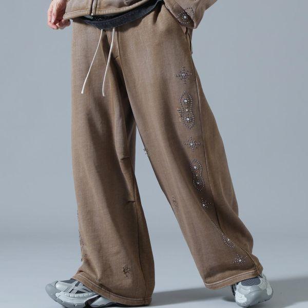 新品 Danke Schon ダンケシェーン 26SS STUDS SWEAT BAGGY PANTS