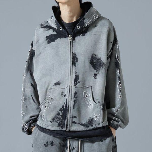 新品 Danke Schon ダンケシェーン 26SS STUDS SWT ZHD スタッズ スウェットジップアップパーカー 250932 L GRAY L.H.P. 裏毛 トップス |  | 02