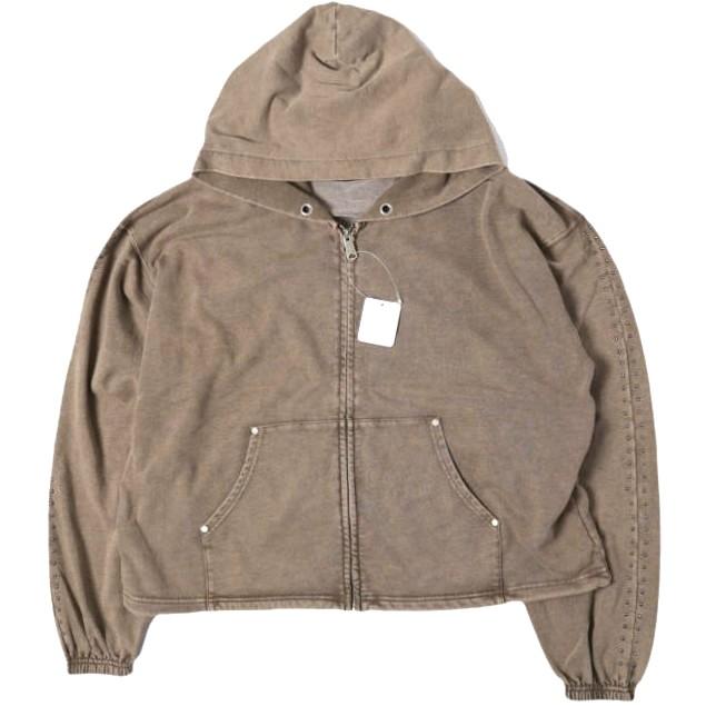 新品 Danke Schon ダンケシェーン 26SS WEB＆DEPOT限定 STUDS SWEAT ZIP HOODIE スタッズ スウェットジップアップパーカー 250932-OT L BRN | 