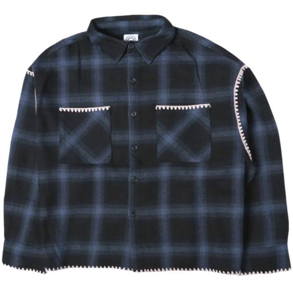 B omnivore ビーオムニボー 26SS HAND STITCH SHIRT ハンドステッチシャツ 26S-SHL223-BV L BLUE 長袖 チェック フランネル BEAVER g27559 | 