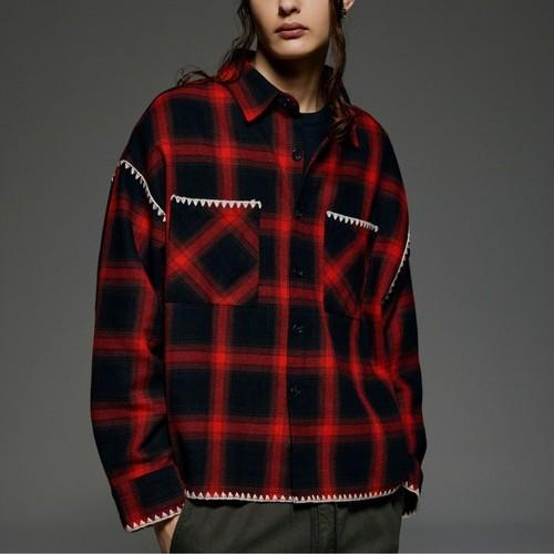 B omnivore ビーオムニボー 26SS HAND STITCH SHIRT ハンドステッチシャツ 26S-SHL223-BV L RED 長袖 チェック フランネル BEAVER g27560 |  | 02