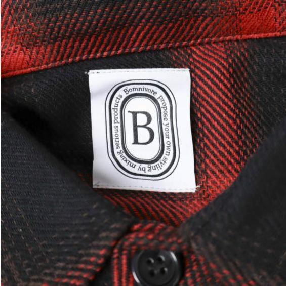 B omnivore ビーオムニボー 26SS HAND STITCH SHIRT ハンドステッチシャツ 26S-SHL223-BV L RED 長袖 チェック フランネル BEAVER g27560 |  | 03