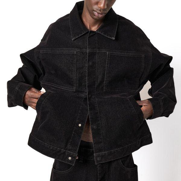 Danke Schon ダンケシェーン 25AW FLOCKY DENIM SHORT JACKET フロッキーデニムショートジャケット L BLACK Gジャン L.H.P. アウター |  | 02
