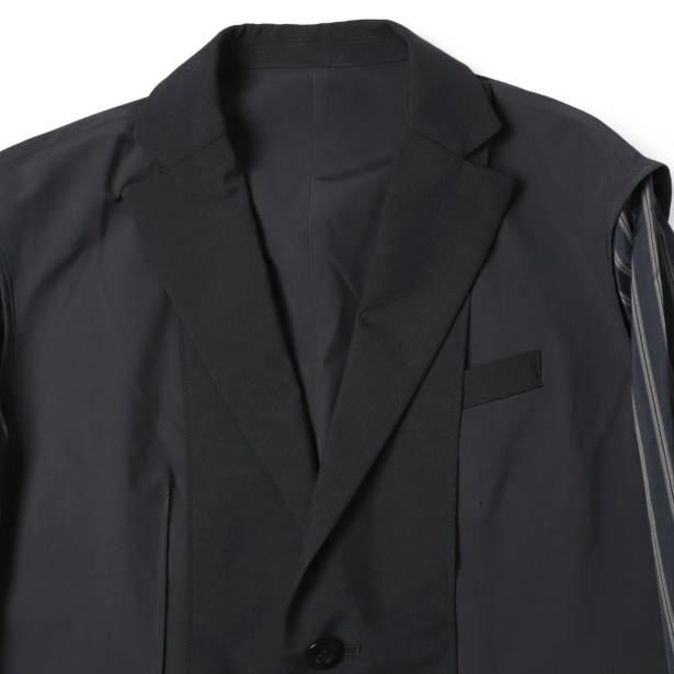 sacai サカイ 24SS 日本製 Suiting Jacket  ハイブリッド スーチングジャケット 24-03265M 1 BLACK テーラード ドッキング アウター g27569 |  | 02
