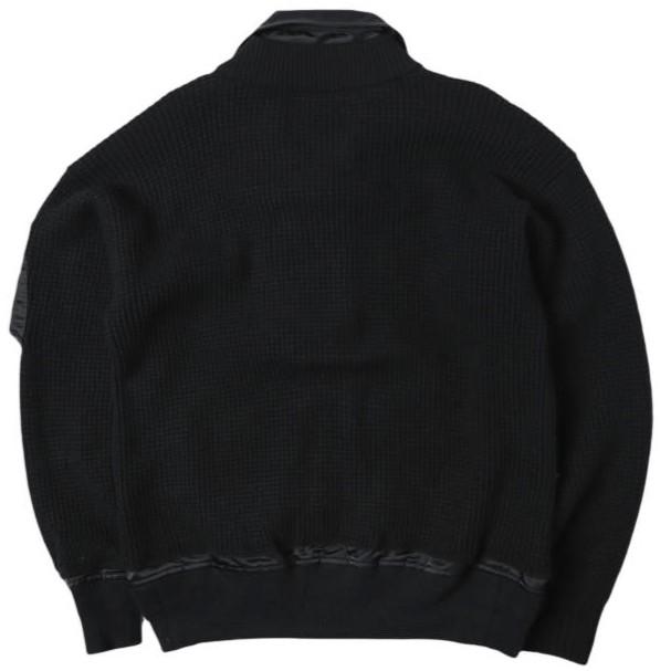 sacai サカイ 21AW 日本製 Wool Knit Blouson ニットドッキングMA-1ジャケット 21-02631M  1 BLACK ブルゾン アウター g27570 |  | 01