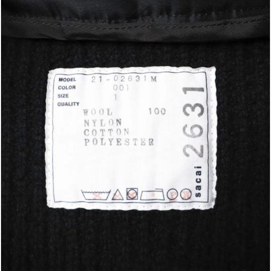 sacai サカイ 21AW 日本製 Wool Knit Blouson ニットドッキングMA-1ジャケット 21-02631M  1 BLACK ブルゾン アウター g27570 |  | 03