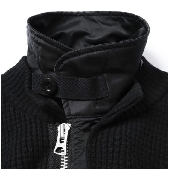 sacai サカイ 21AW 日本製 Wool Knit Blouson ニットドッキングMA-1ジャケット 21-02631M  1 BLACK ブルゾン アウター g27570 |  | 05