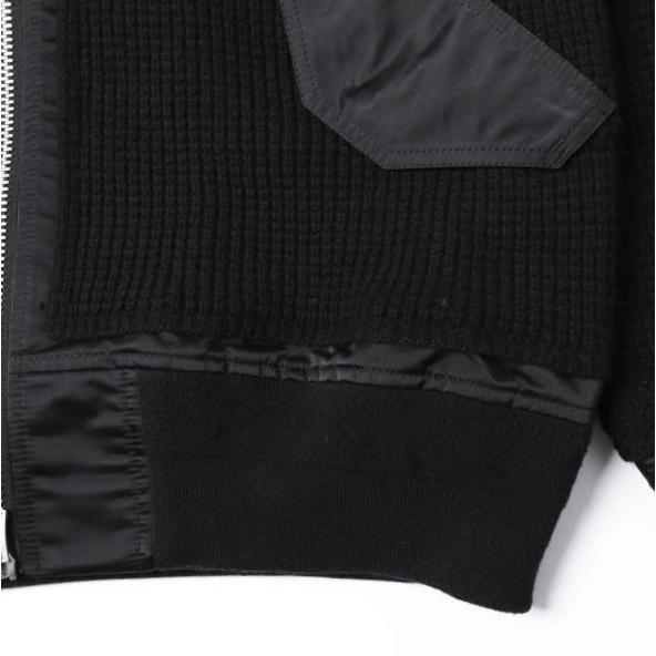 sacai サカイ 21AW 日本製 Wool Knit Blouson ニットドッキングMA-1ジャケット 21-02631M  1 BLACK ブルゾン アウター g27570 |  | 06