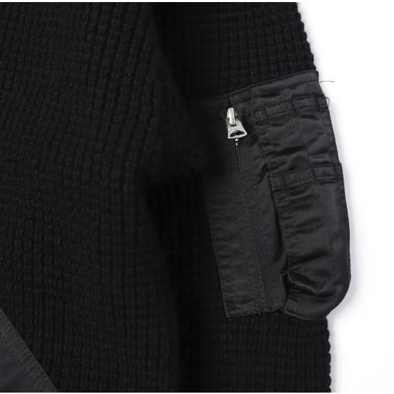 sacai サカイ 21AW 日本製 Wool Knit Blouson ニットドッキングMA-1ジャケット 21-02631M  1 BLACK ブルゾン アウター g27570 |  | 07
