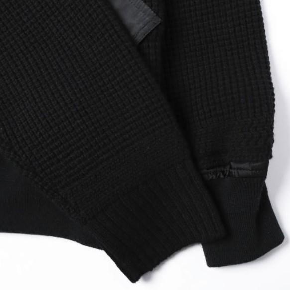 sacai サカイ 21AW 日本製 Wool Knit Blouson ニットドッキングMA-1ジャケット 21-02631M  1 BLACK ブルゾン アウター g27570 |  | 08