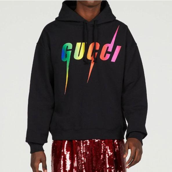 GUCCI グッチ イタリア製 Blade Print Hoodie ブレードロゴプリント スウェットプルオーバーパーカー 700120 XJFL9 M BLACK 裏毛 トップス |  | 02