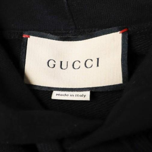 GUCCI グッチ イタリア製 Blade Print Hoodie ブレードロゴプリント スウェットプルオーバーパーカー 700120 XJFL9 M BLACK 裏毛 トップス |  | 03