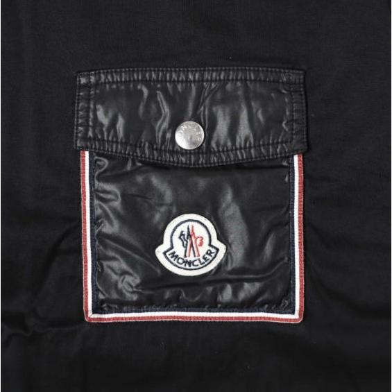 MONCLER モンクレール 22SS フェルトロゴ ナイロンポケットTシャツ H10918C00048 8390Y M BLACK 半袖 トリコロール エンブレム トップス |  | 04