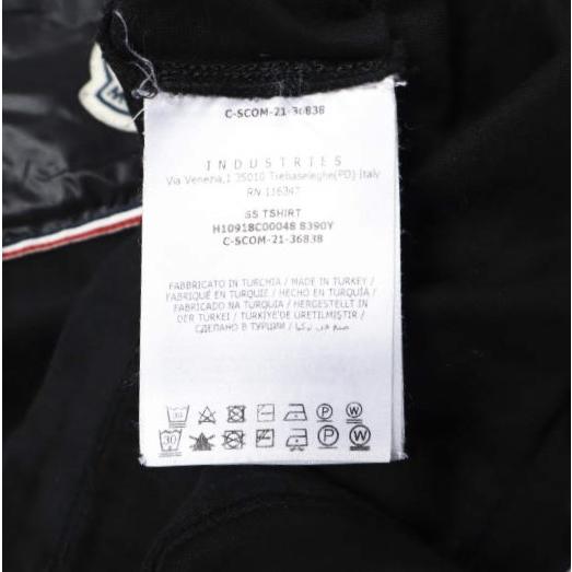 MONCLER モンクレール 22SS フェルトロゴ ナイロンポケットTシャツ H10918C00048 8390Y M BLACK 半袖 トリコロール エンブレム トップス |  | 07