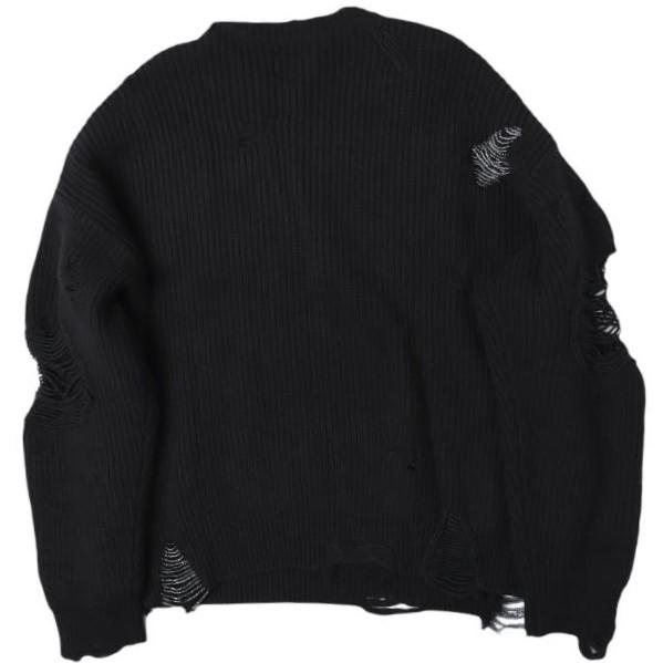 KAMIYA カミヤ 24AW Super Repair Knit Pullover スーパーリペアニットプルオーバー G13PO058 L BLACK MYne MAISON MIHARA YASUHIRO |  | 01