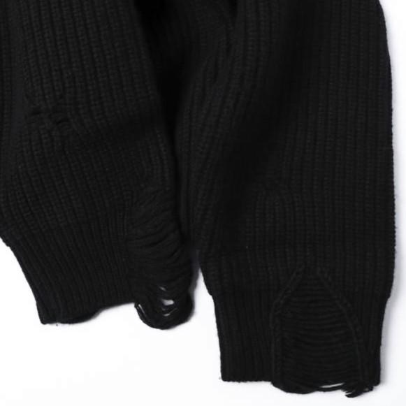 KAMIYA カミヤ 24AW Super Repair Knit Pullover スーパーリペアニットプルオーバー G13PO058 L BLACK MYne MAISON MIHARA YASUHIRO |  | 04