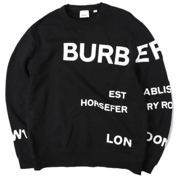 BURBERRY バーバリー Horse Ferry Print Sweatshirt ホースフェリープリントスウェット 8040695 / 71C M BLACK トレーナー 裏毛 トップス | 