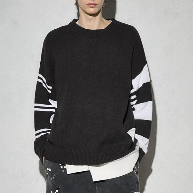 Maison ULA メゾンウラ 26SS BORDER SLEEVE PULLOVER ボーダースリーブプルオーバー 6244-09004 1 BLACK クルーネックニット ROYAL FLASH |  | 02